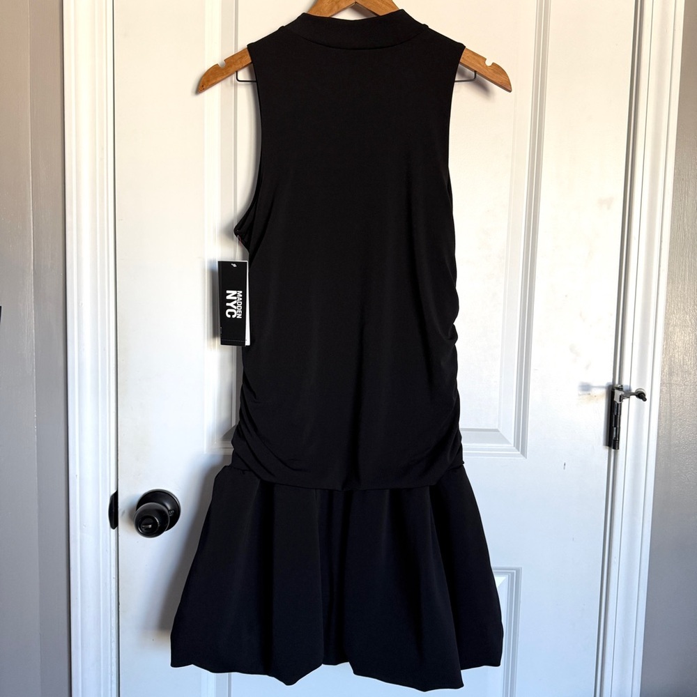 Madden NYC Women's Black Mock Neck Bubble Dress Size L - Picture 2 of 8